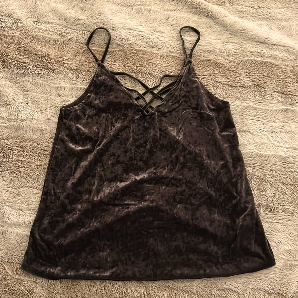 American Eagle green velvet tank top
